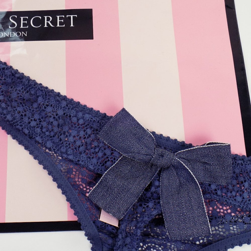 nwt victoria's secret dream angels lace mesh thong with bow